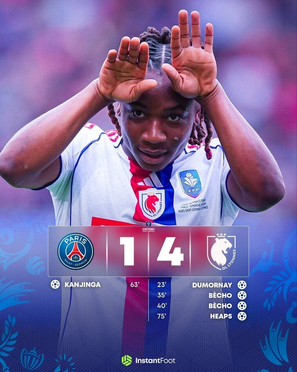 L'OL féminin remporte la Coupe de France face au PSG