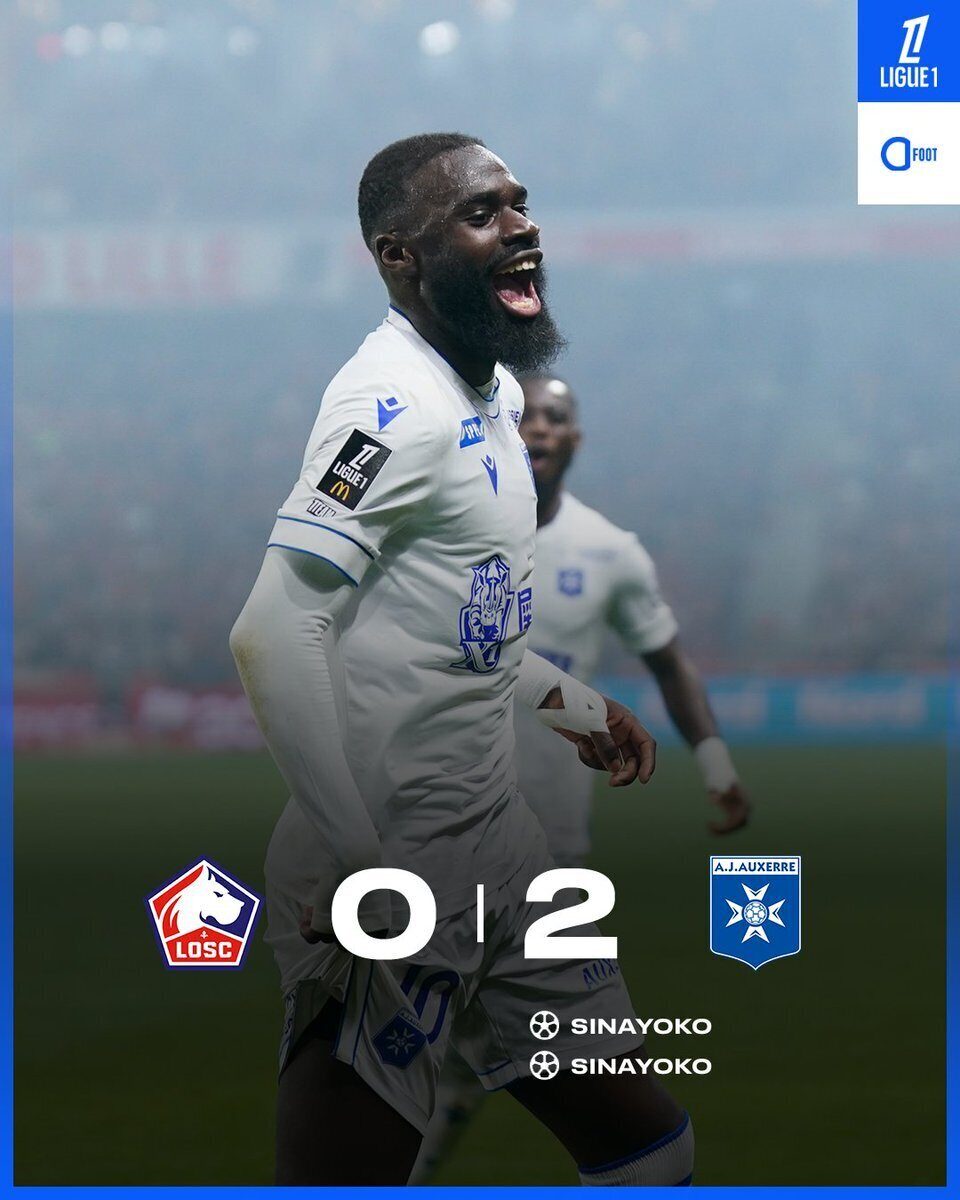 Auxerre s'impose à Lille et assure son maintien en Ligue 1