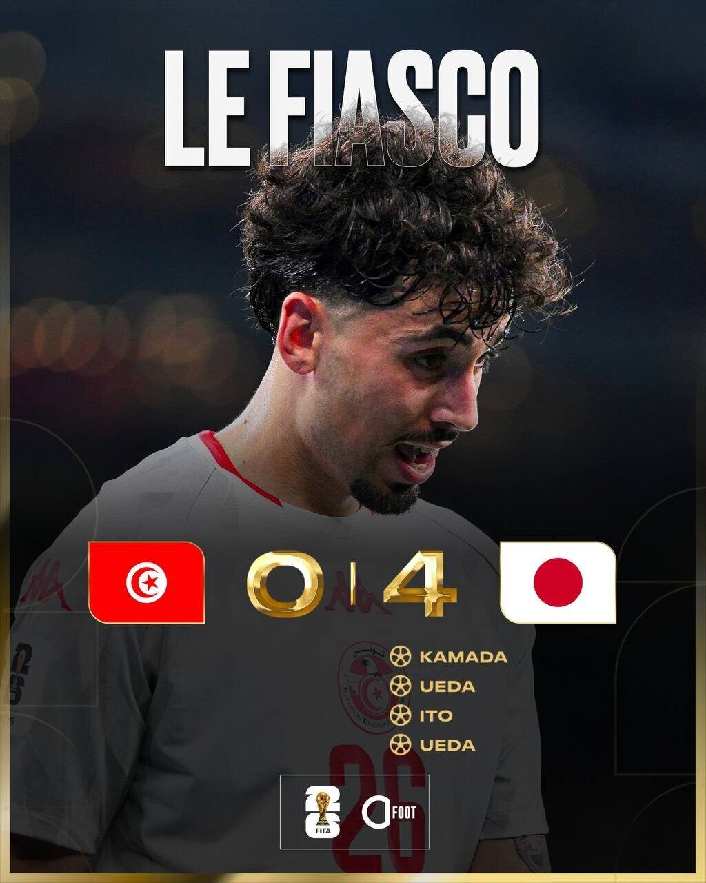 La Tunisie éliminée de la Coupe du monde après sa défaite face au Japon