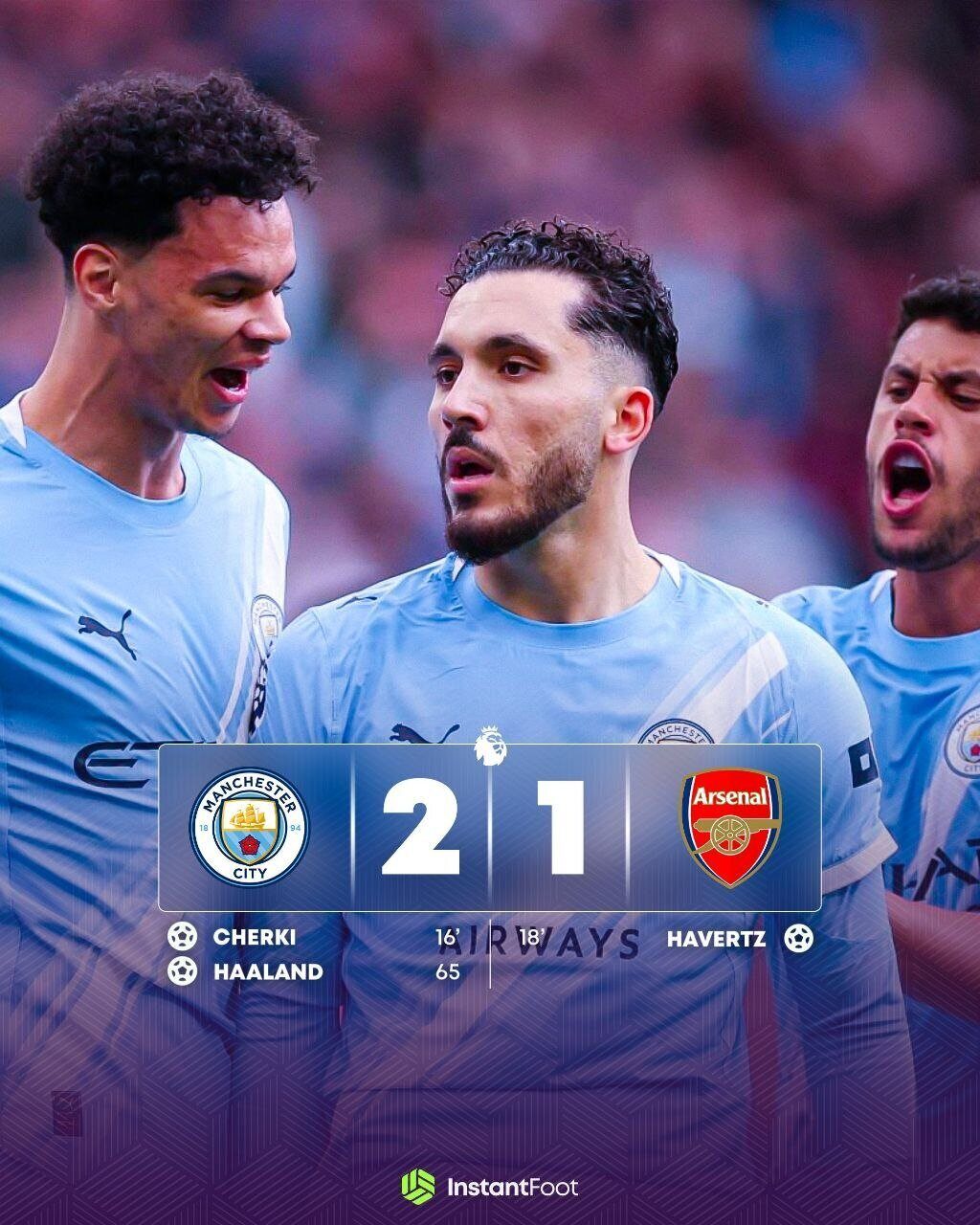 Manchester City bat Arsenal en Premier League