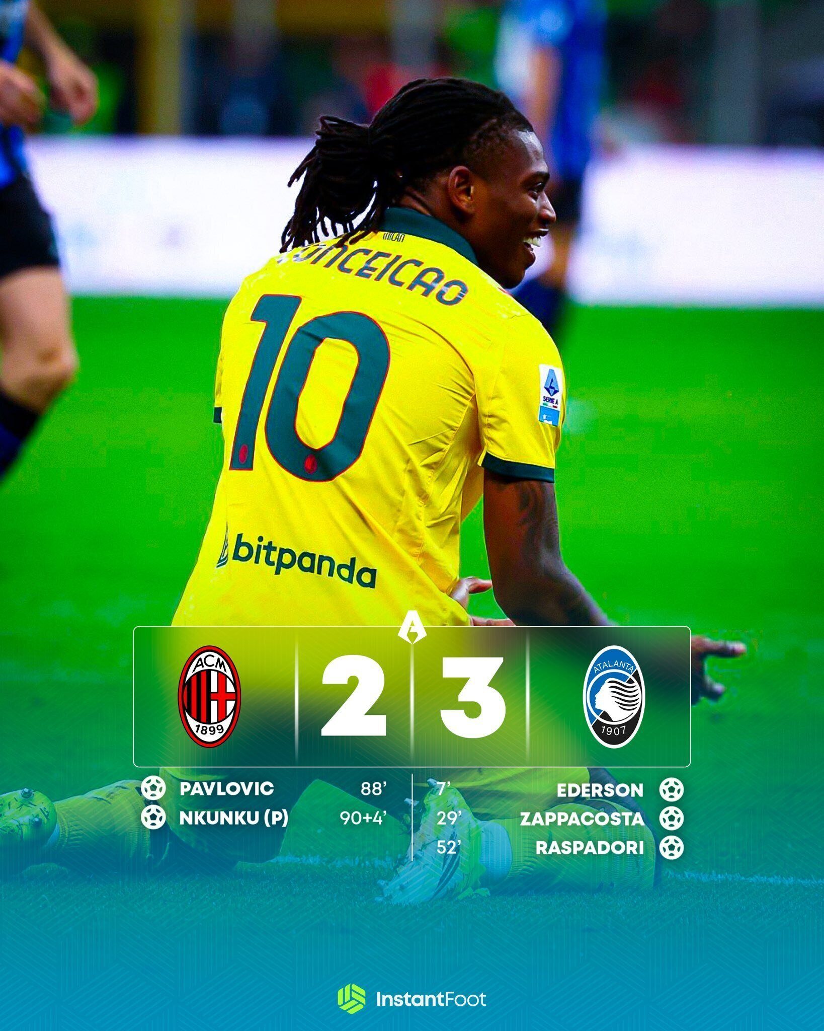 Milan s'incline 3-2 à domicile face à la DEA