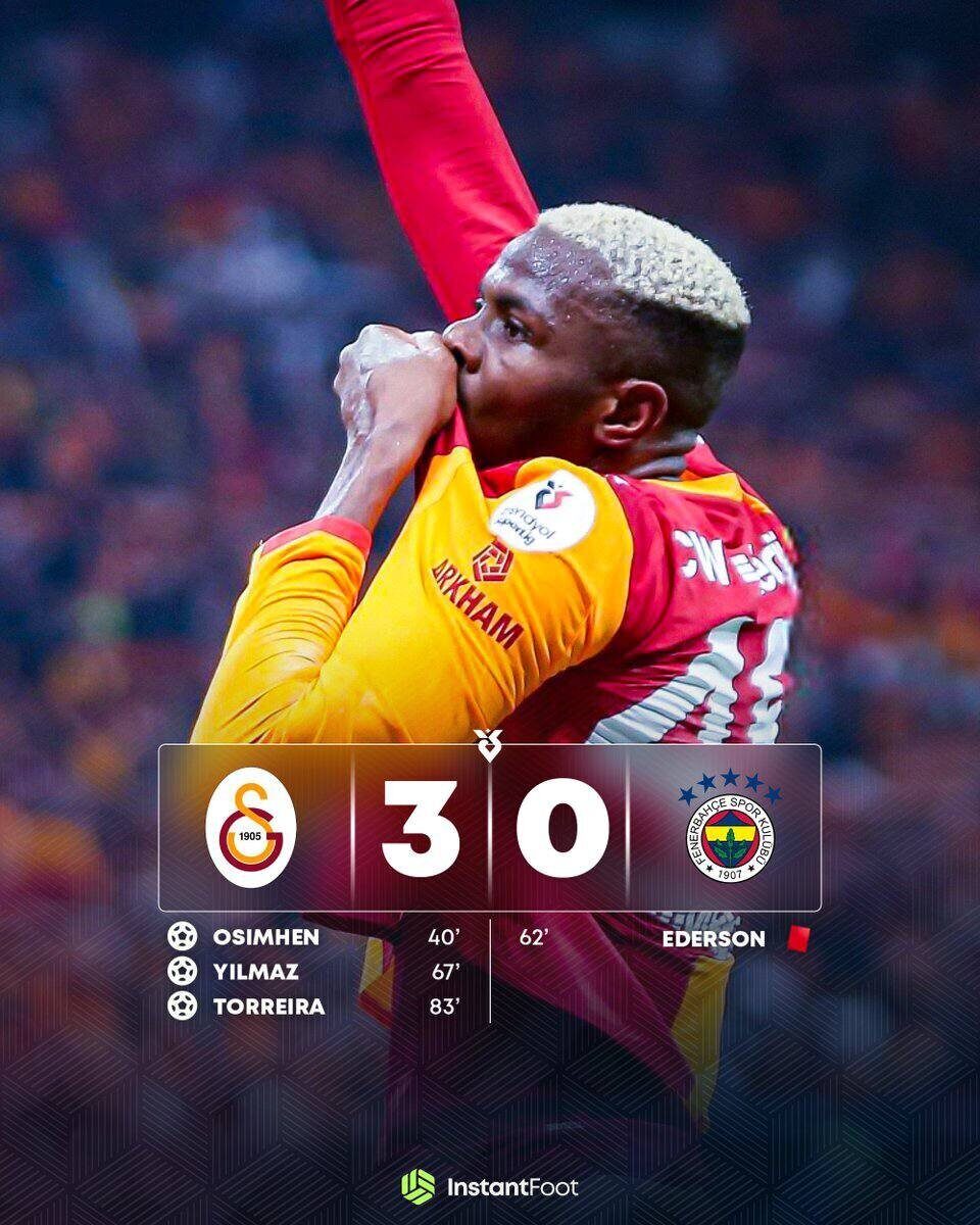 Galatasaray écrase Fenerbahçe 3-0 dans le derby