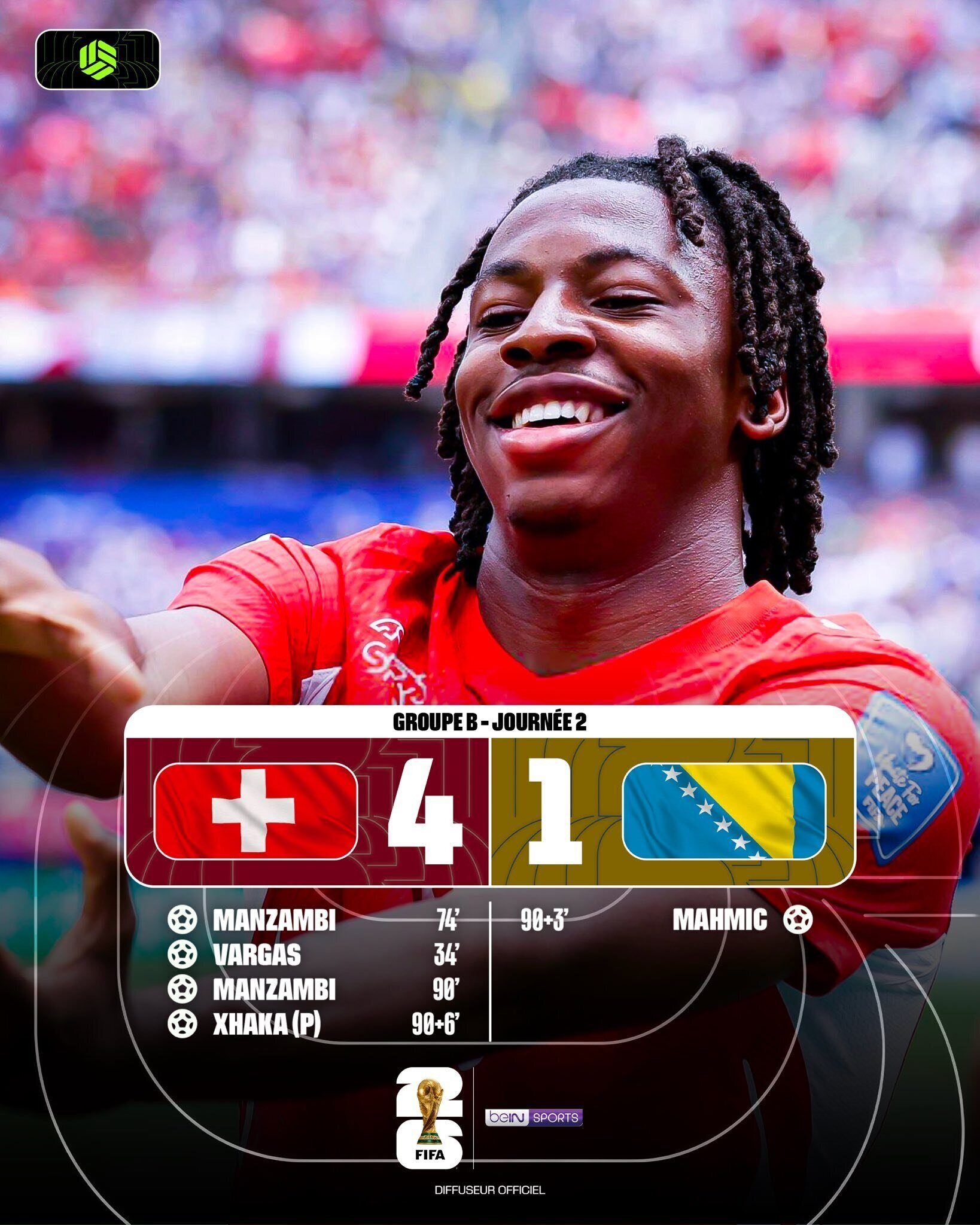 La Suisse s'impose 4-1 face à la Bosnie