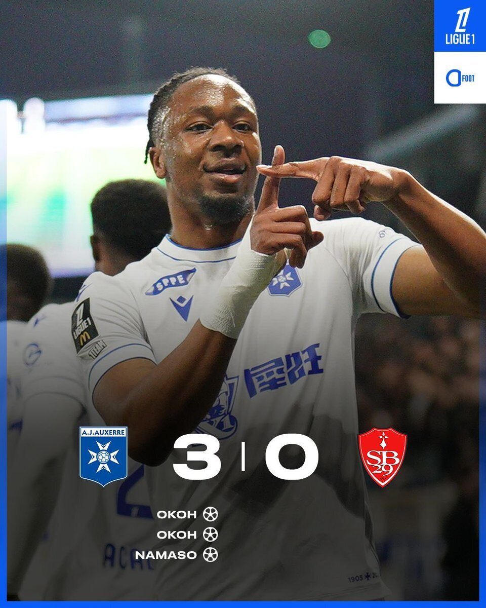 Auxerre s'impose à 10 contre 11 à Brest