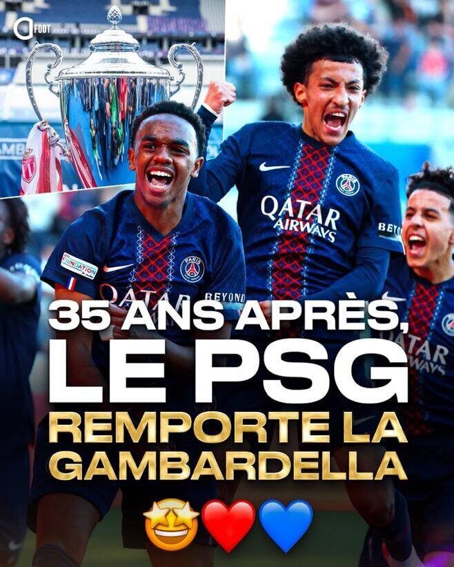 Le PSG remporte la Coupe Gambardella 35 ans après