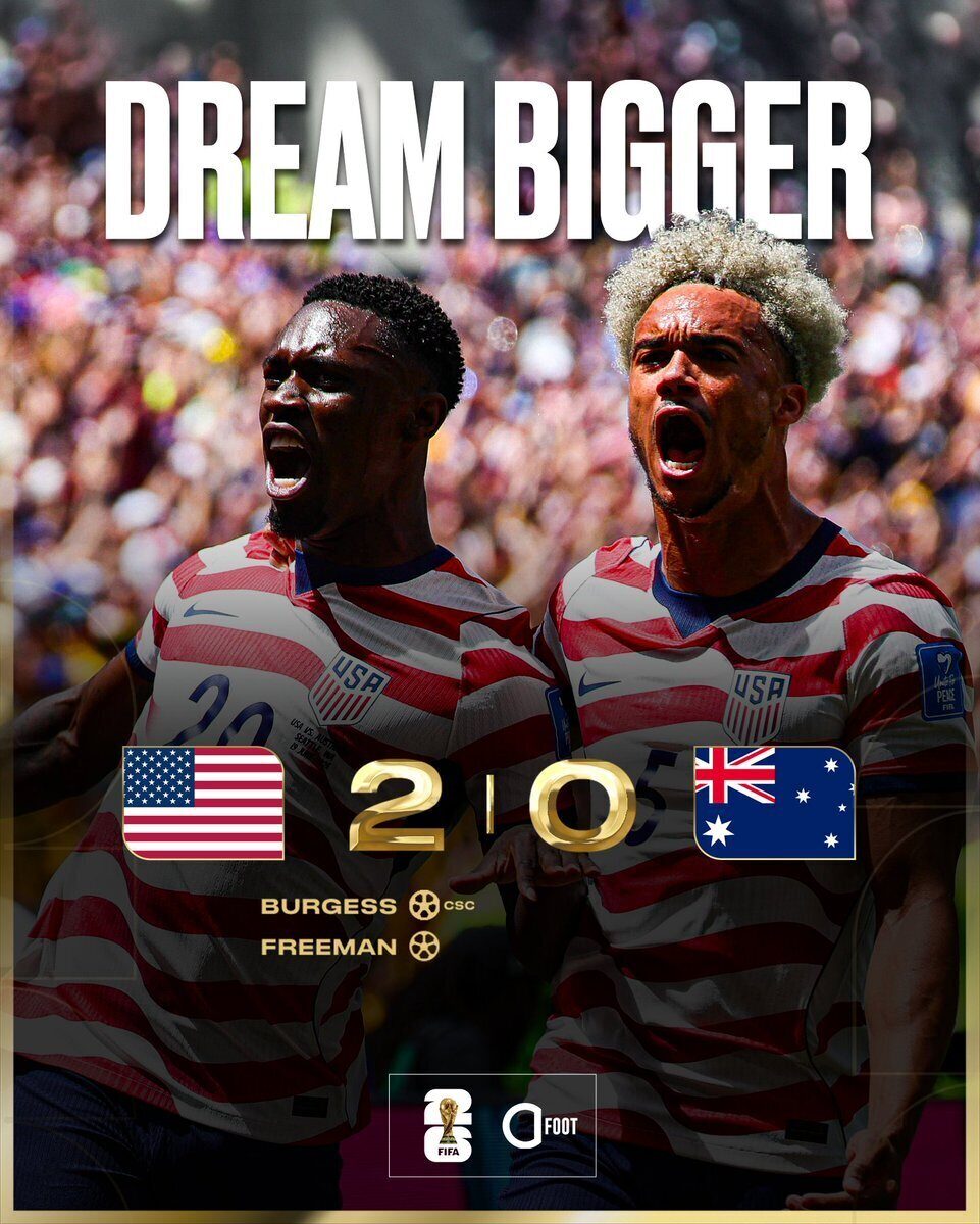 Les Etats-Unis battent l'Australie et filent en seizièmes de finale
