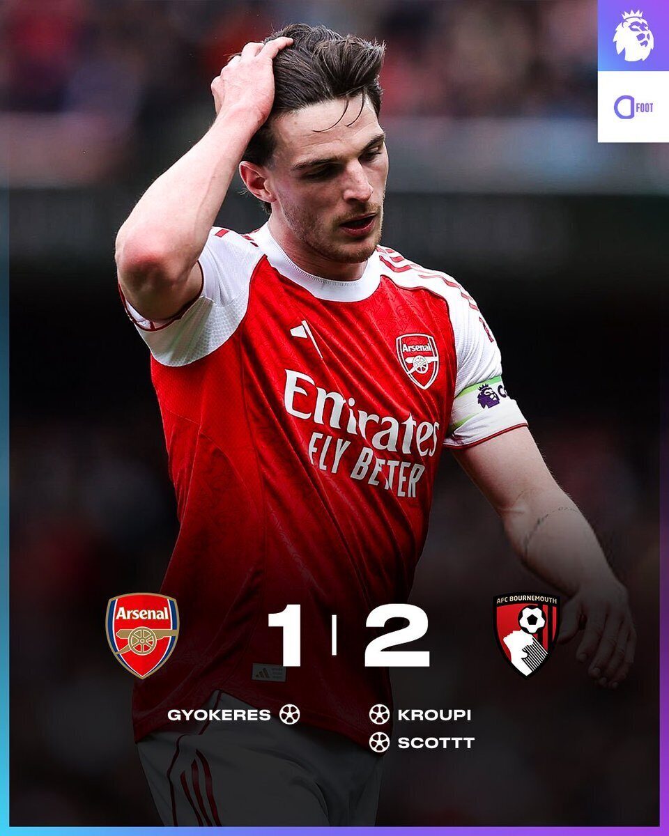 Arsenal chute face à Bournemouth en fin de saison