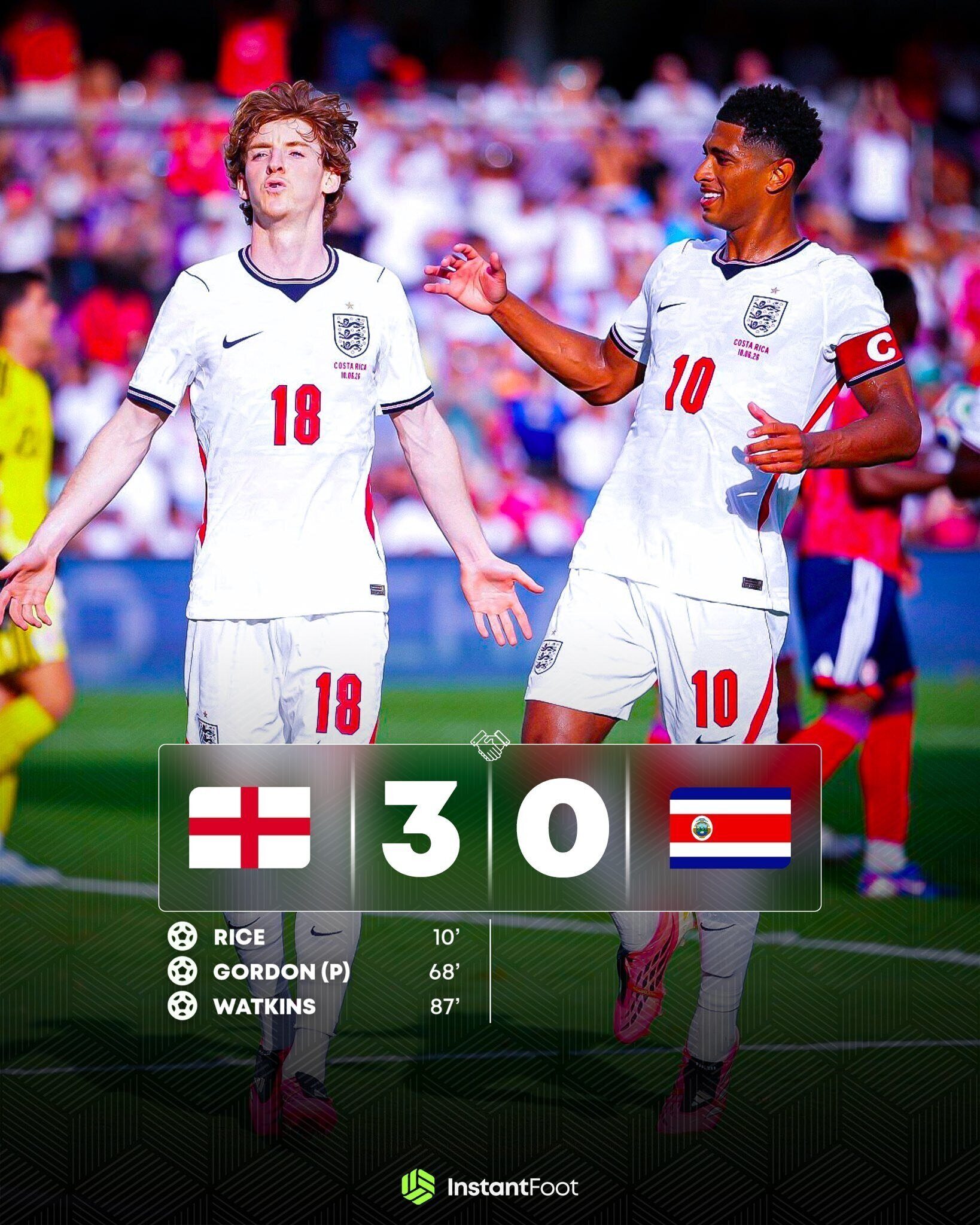L'Angleterre bat le Costa Rica 3-0 avant le Mondial 2026