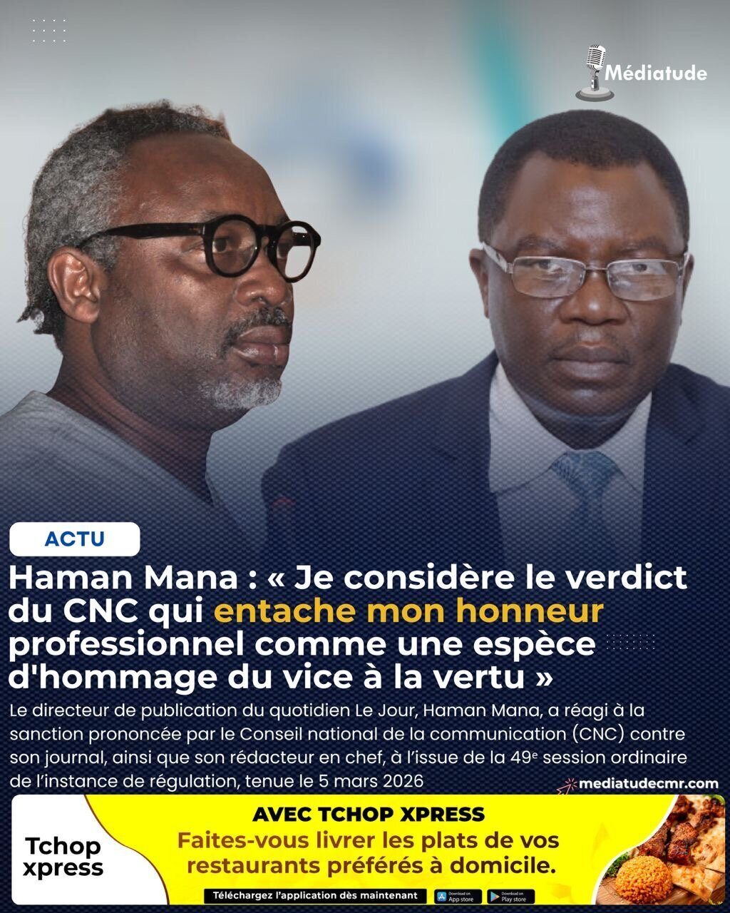 Le directeur du quotidien Le Jour réagit à une sanction du CNC